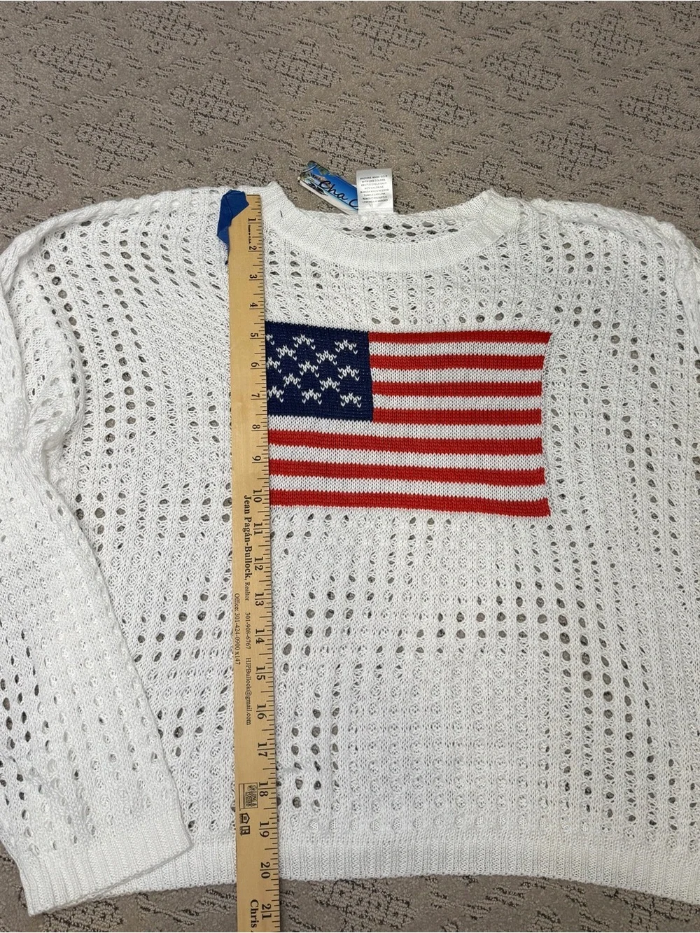 Cha Cha L NWT Knit Tank with American Flag Patch